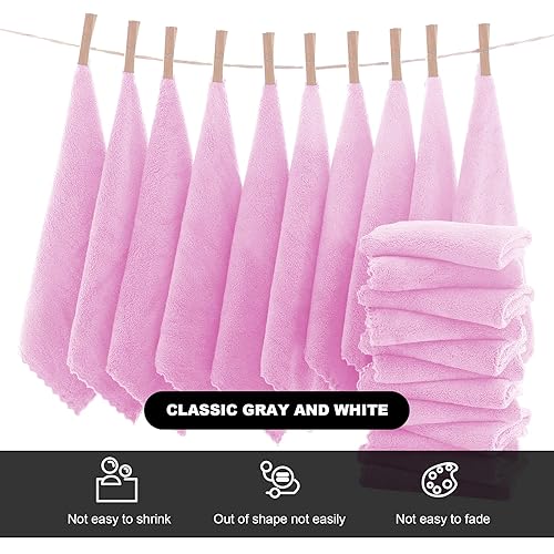 Miniatura 10 de Paños faciales de microfibra de secado rápido, paños desmaquillantes suaves, paquete de 12 unidades, morado uva