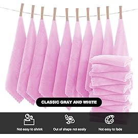 MOONQUEEN Microfiber Facial Cloths Fast Drying Washcloth 12 Pack - Premium Soft Makeup Remover Cloths - Frozen Berry