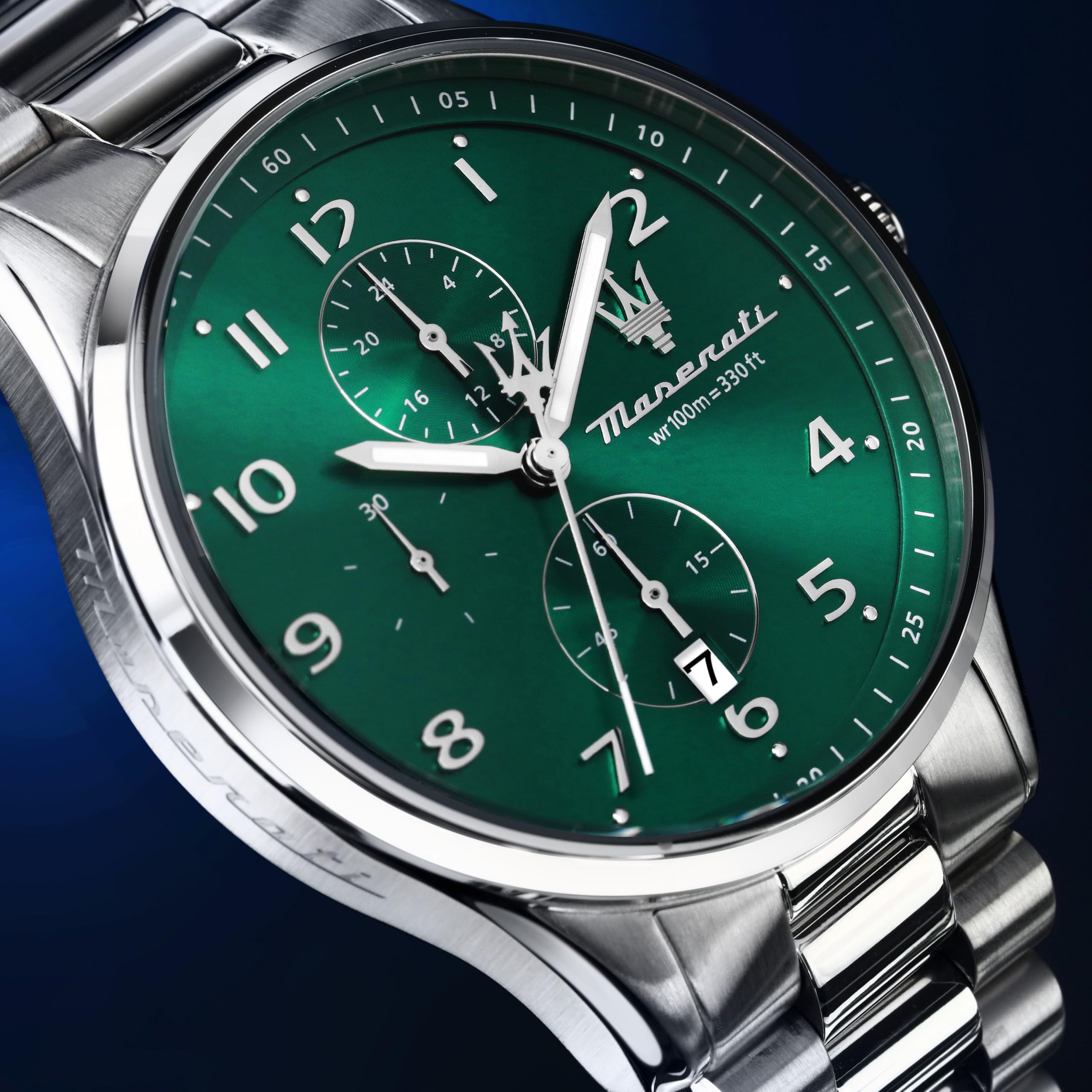 Maserati Orologio Uomo, Cronografo, Analogico, 42 mm, Collezione SORPASSO, Lucido e Satinato