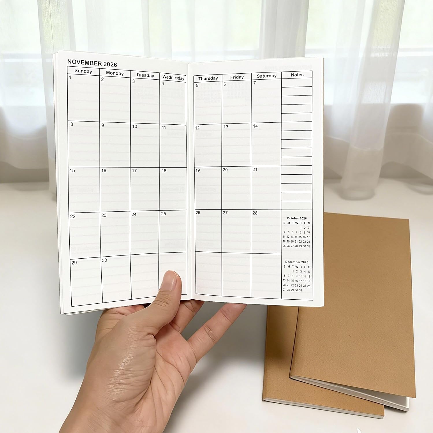 Travelers Notebook Inserts Jan 2026 - Jun 2027, Travelers Notebook Calendar, Weekly and Monthly Planner, TN Journal for writing, 3.75 x 6.75 in, Personal Size, Set of 3 - Image 2