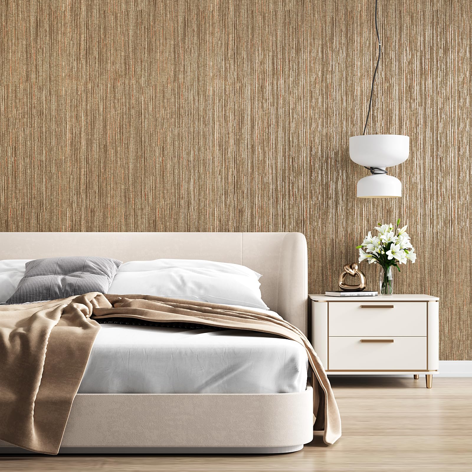 Paper Weave Wallpaper - Beige on Gold main image 0