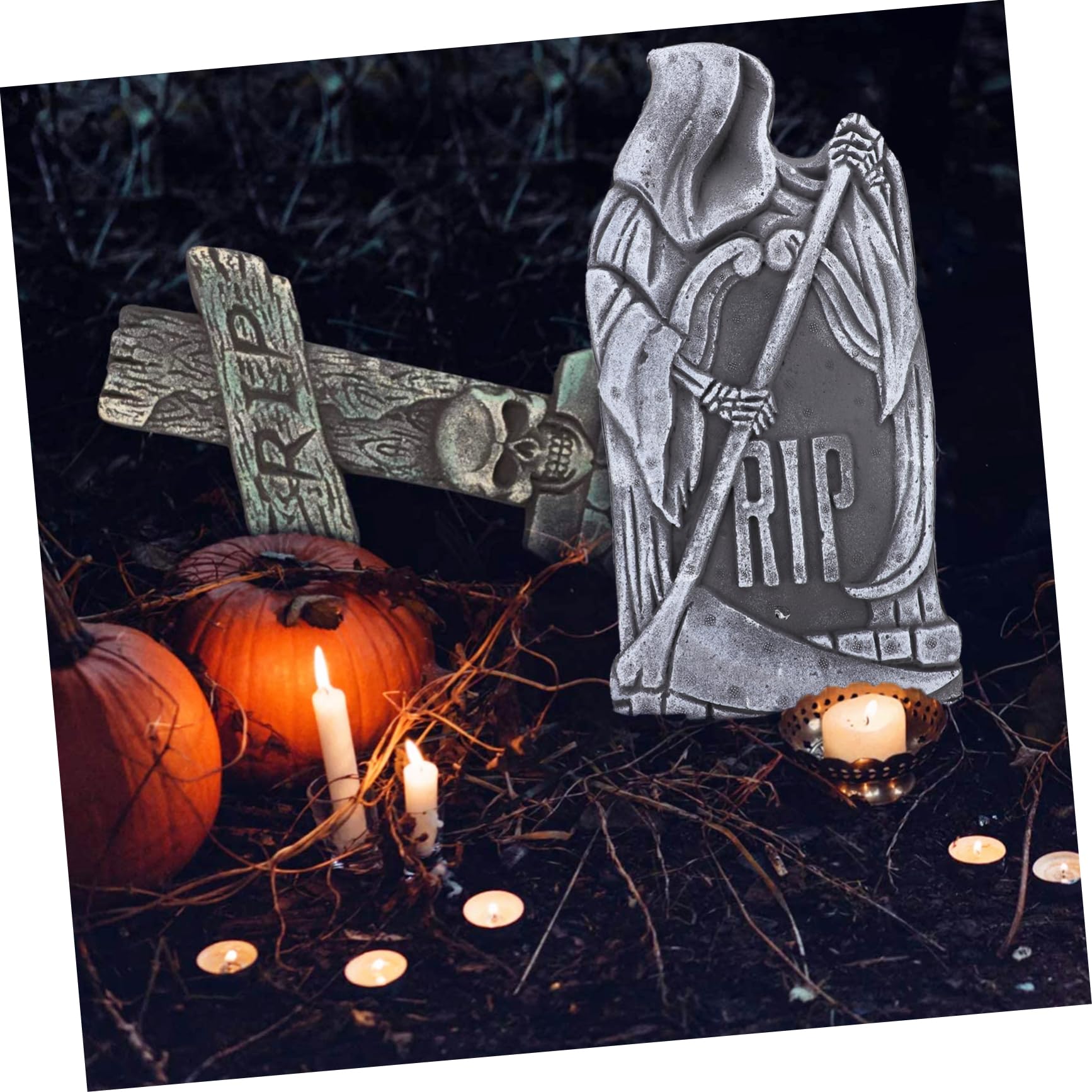 BESTonZON 2 Pezzi Decorazioni in per Lapidi Halloween Decorazioni per Esterni Halloween Scheletri Gotici Decorazioni per Halloween per Cimitero