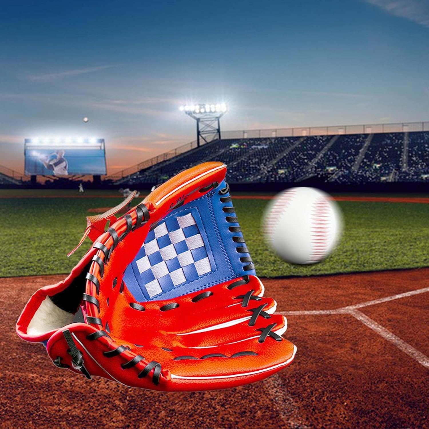 rockible Baseball Softball Fielding Glove Teeball Glove Durable Batting Gloves Infield Catcher Mitts for Beginner Outdoor Sports Youth Adults : Sports & Outdoors