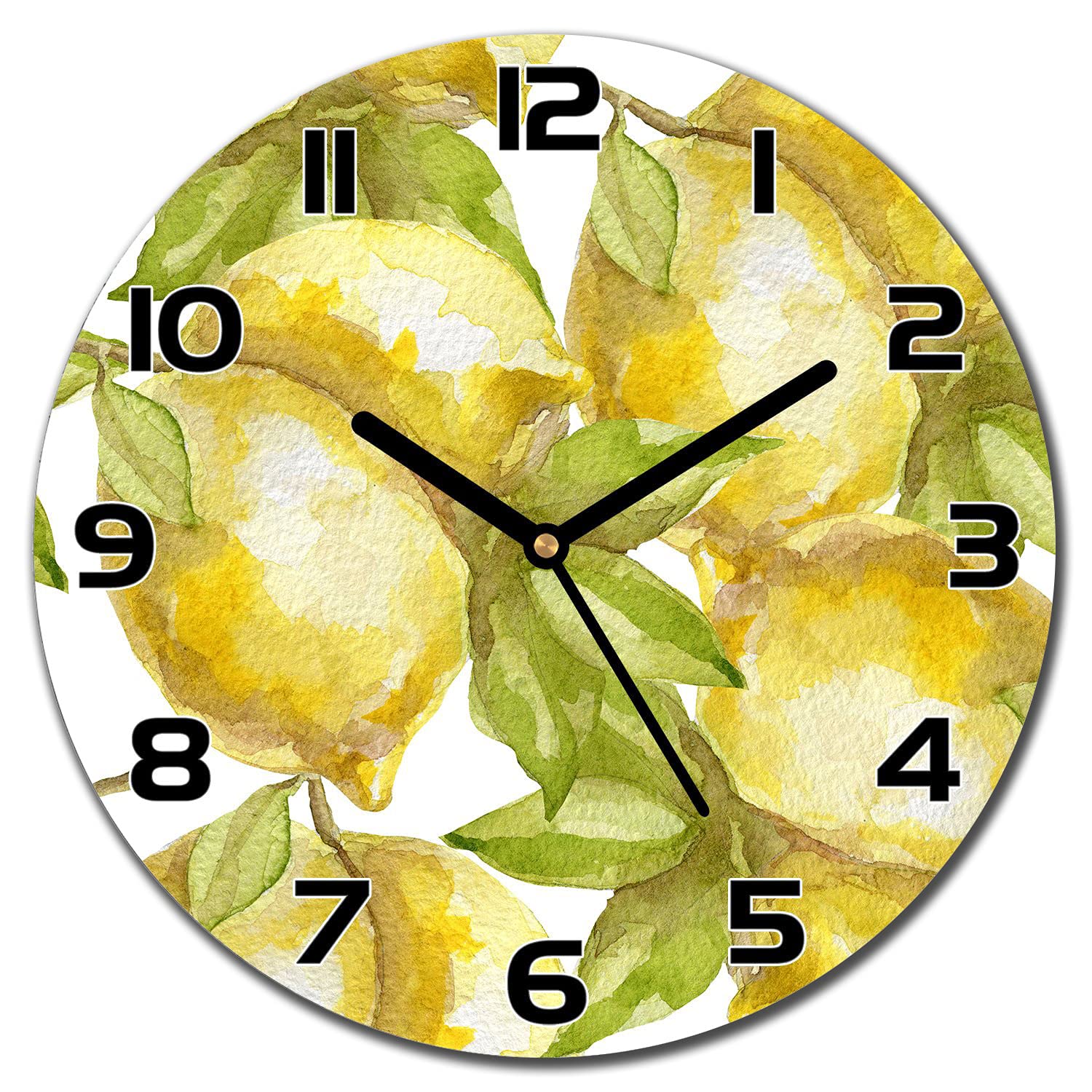 Horloge en verre de sécurité Coloray 30 cm impression haute définition citrons