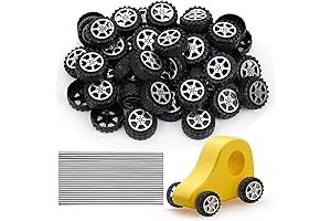Sntieecr 50PCS 34mm Model Car Wheels, 100mm STEM Toy Cars Model Helicopter Project Wheels