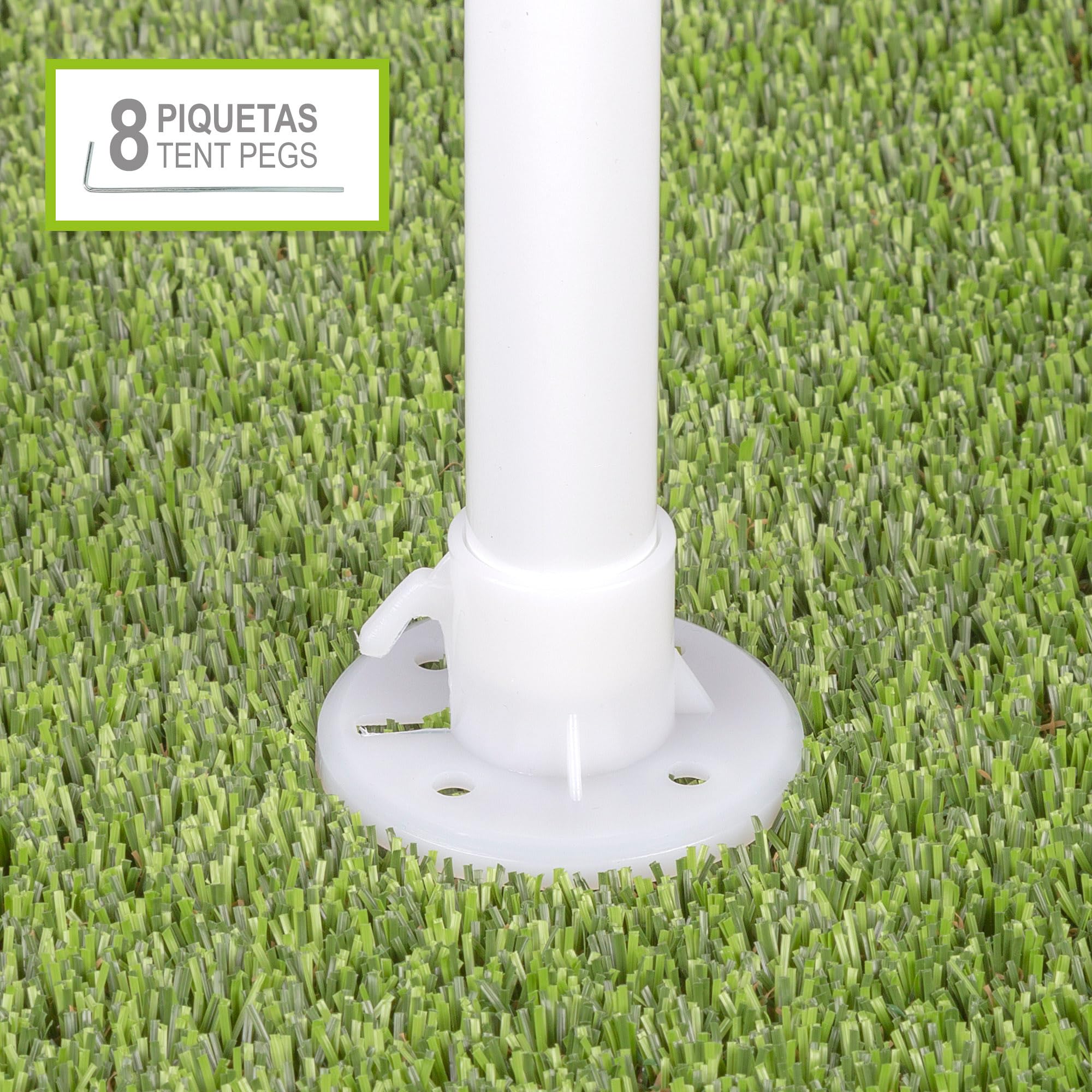 AKTIVE Garden 53992 - Cenador de Plástico Blanco 300 x 600 x 255 cm con Tubos de Acero