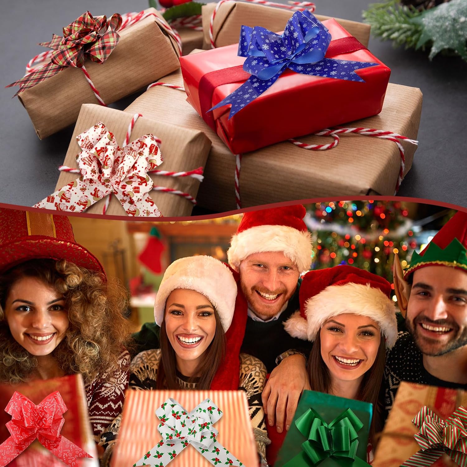 Geelin 20 Pcs 6 Inch Pull Bows for Gift Wrapping Xmas Wrapping Decoration Present Large Bow Bulk for Presents Package Gift Baskets Valentine's Day Wedding Party Decor - Image 4