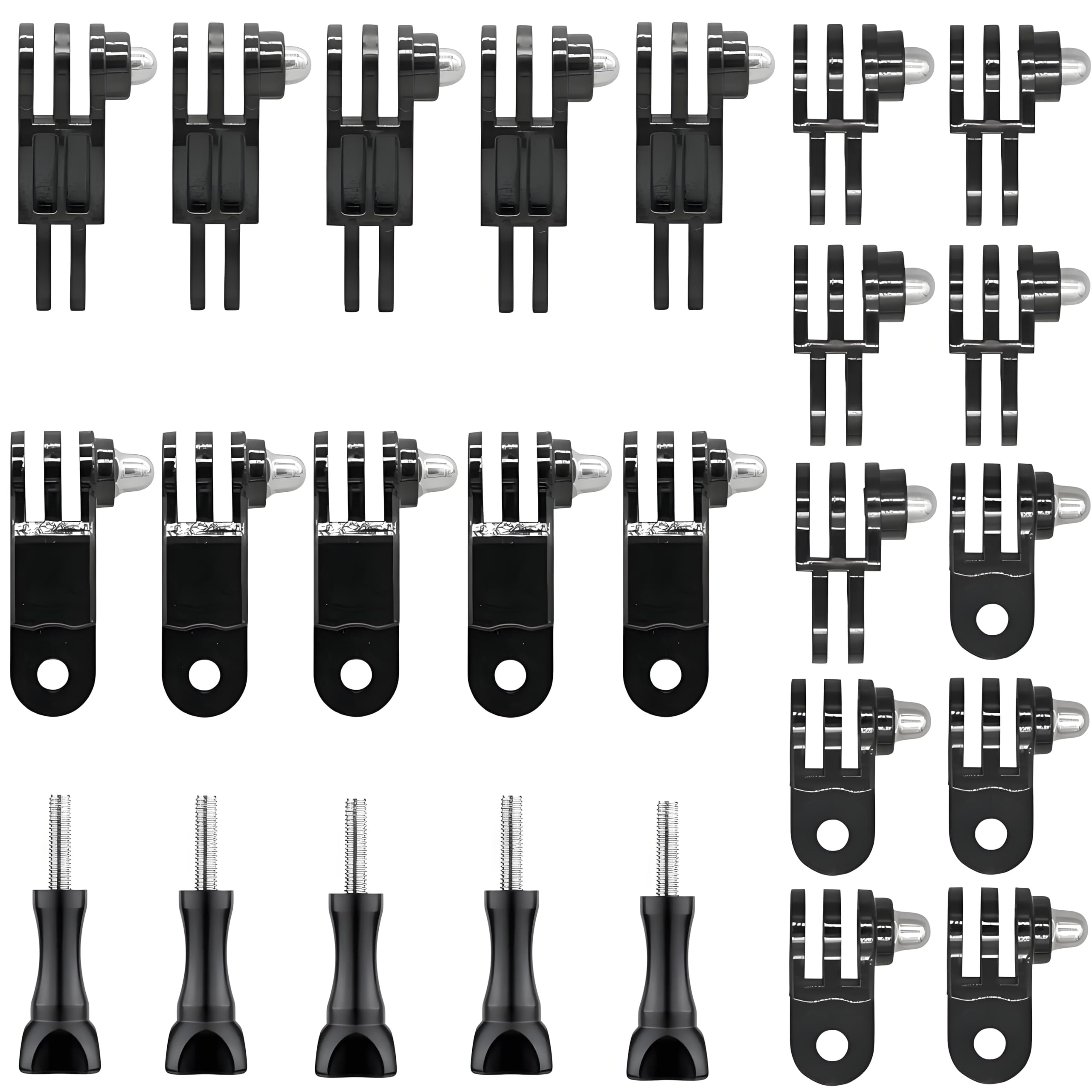 Universal Accessories Kit for Action Camera, 3-Way Adjustable Extension Pivot Arm Straight Joints Adapter Mount Kit, 25 Pcs Long/Short, Same/Vertical Direction Straight Joints Connector-picture-24