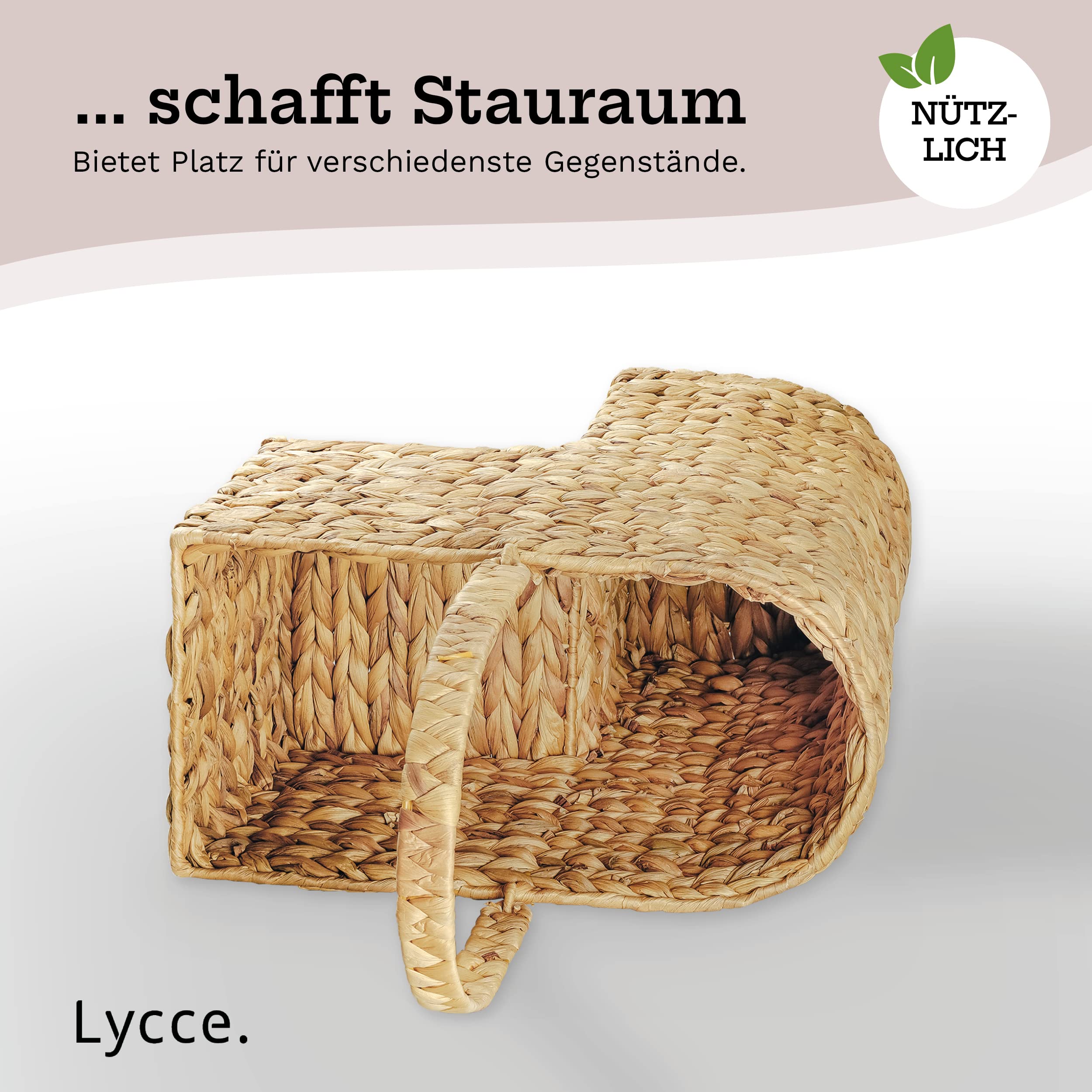 Lycce Panier, marron, jacinthe d'eau, en forme de L, 40 cm x 40 cm x 60 cm