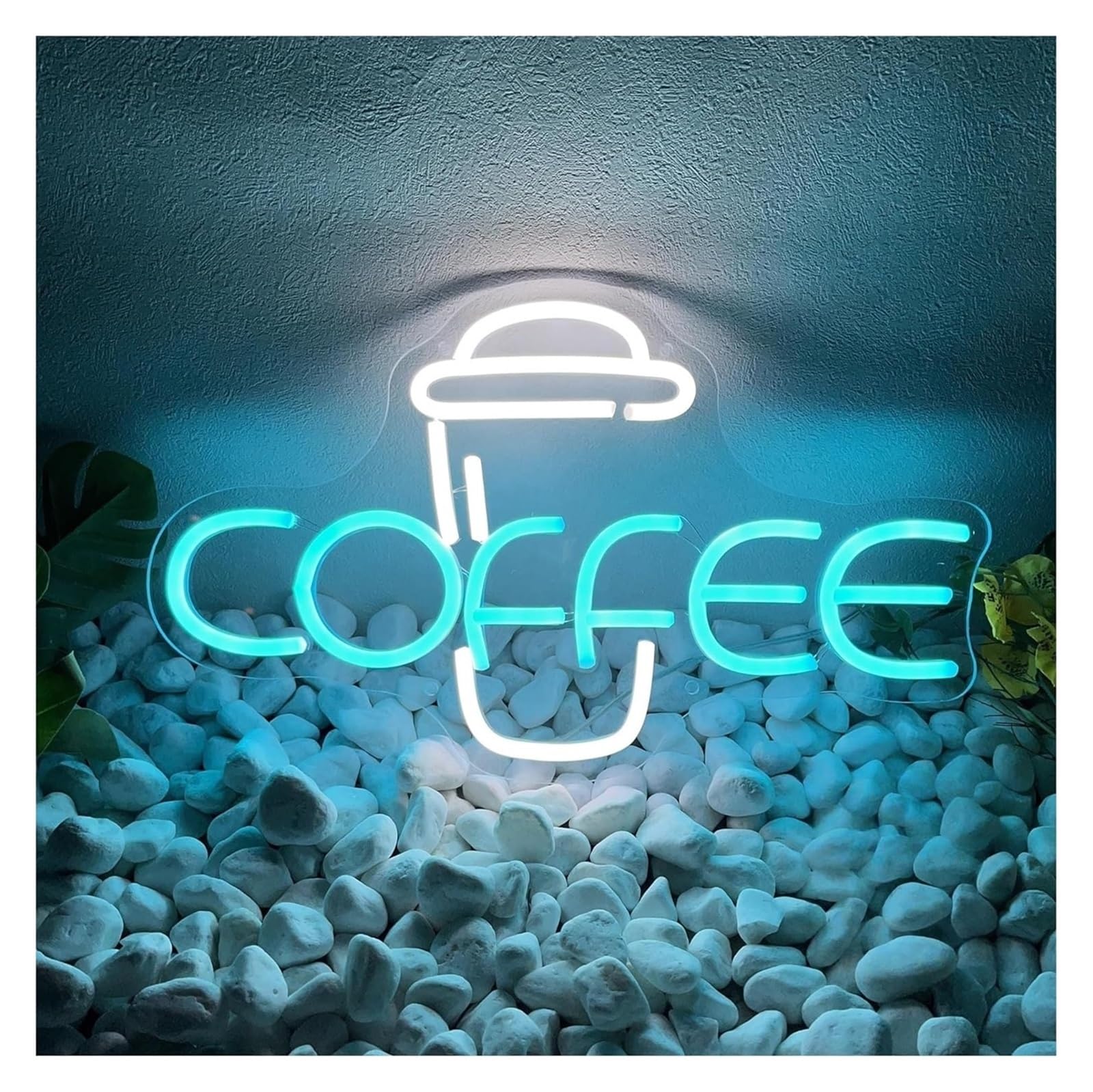 Zynther Neon lamp for neon Illuminated Sign for Coffee Cup Wall Decor for Shop Home Bar Office 45cm(A)