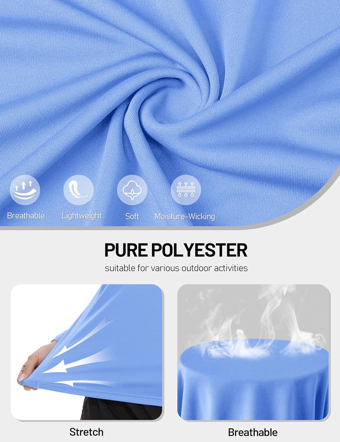 TACVASEN Women's Quarter Zip Pullover Golf Shirts UPF 50+ Long Sleeve Sun Shirts UV Protection Workout Tops - Image 4