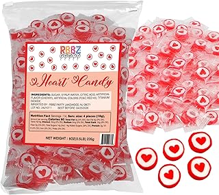 Heart Candy - Hard Candy 8 OZ Resealable Bag of Individually Wrapped Sma...