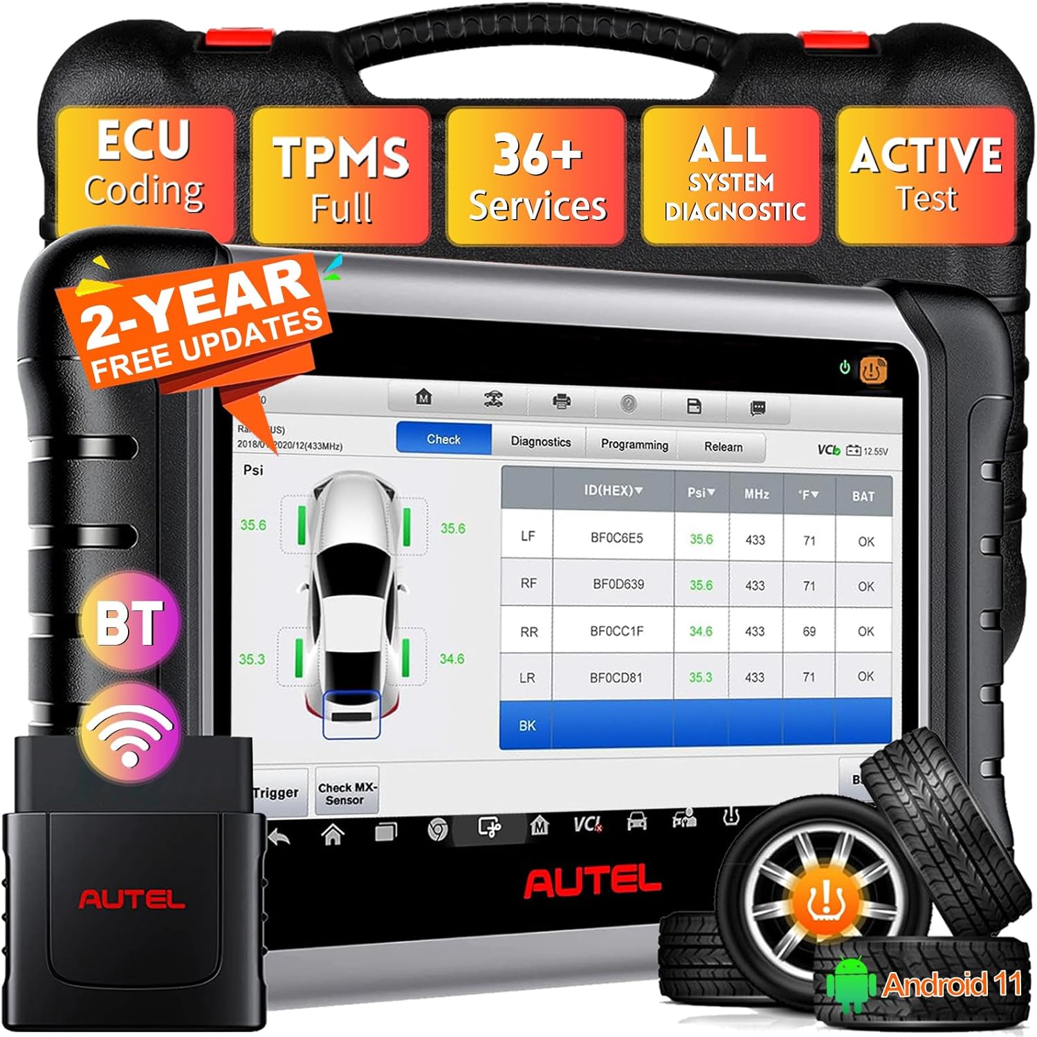 Autel MaxiPRO MP808Z-TS Scanner (2-Year Free Updates) - New ECU Coding Scan Tool with TPMS Relearn Rest Programming, Upgraded of MP808BT PRO /MP808BT, Active Test, 36+Service, Full System Diagnose