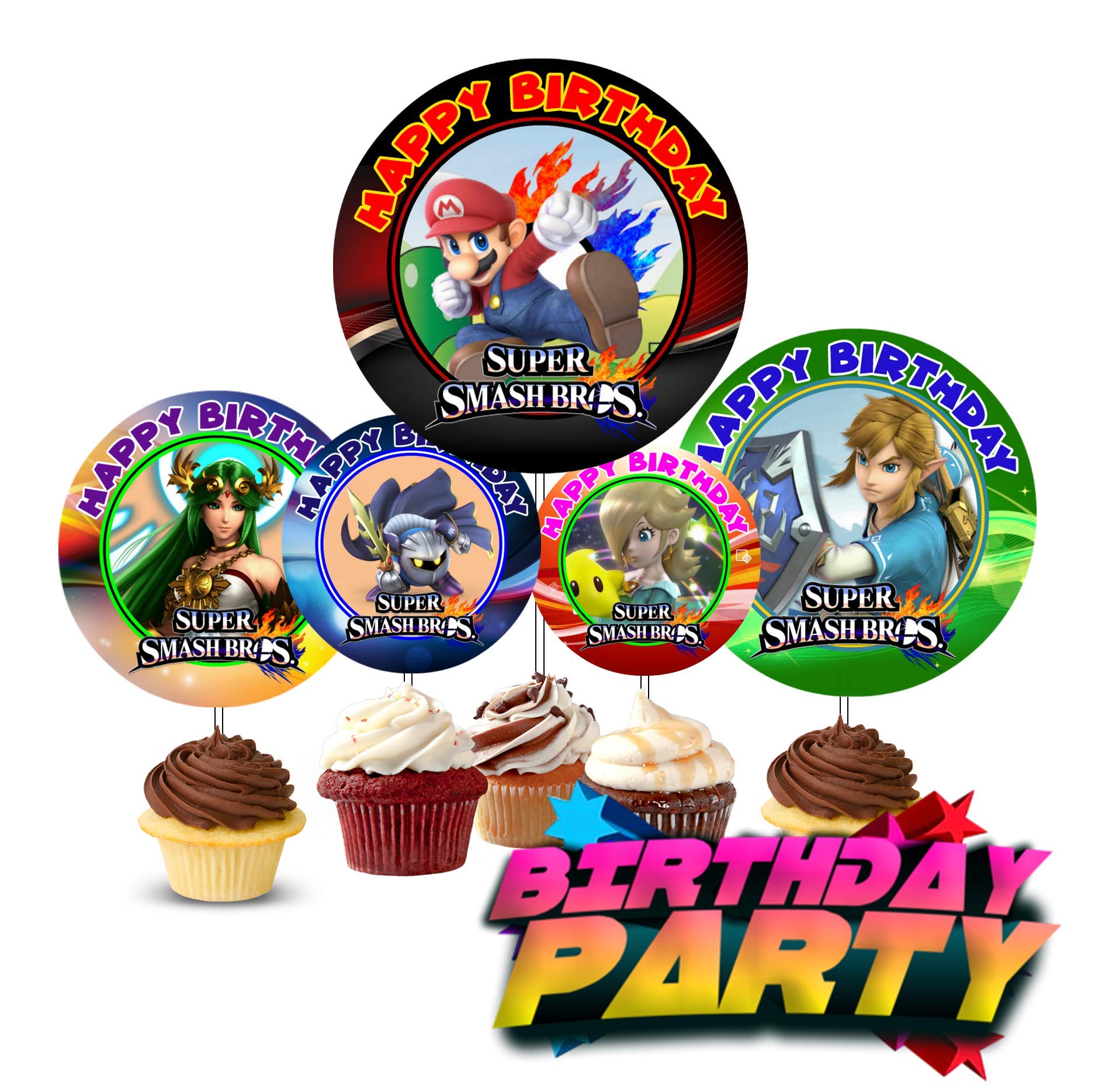 Crafting Mania LLC.12 Birthday Inspired Party Picks, Cupcake Picks, Cupcake Toppers #1