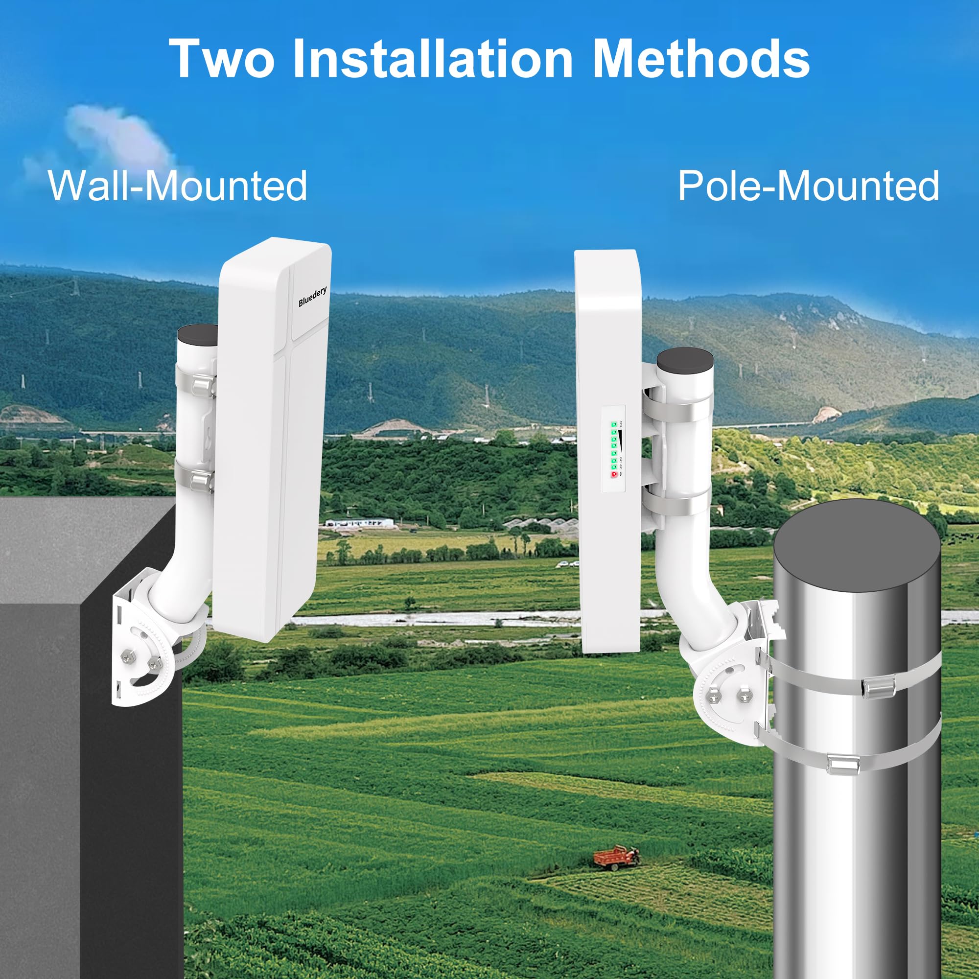 Ponte wireless punto a due punti per Internet Starlink, 3 KM Outdoor 5.8G Ponti WiFi Extender Punto di accesso CPE con antenna 16DBi 2 porta LAN 100 mbps Adattatore di alimentazione PoE 24 V