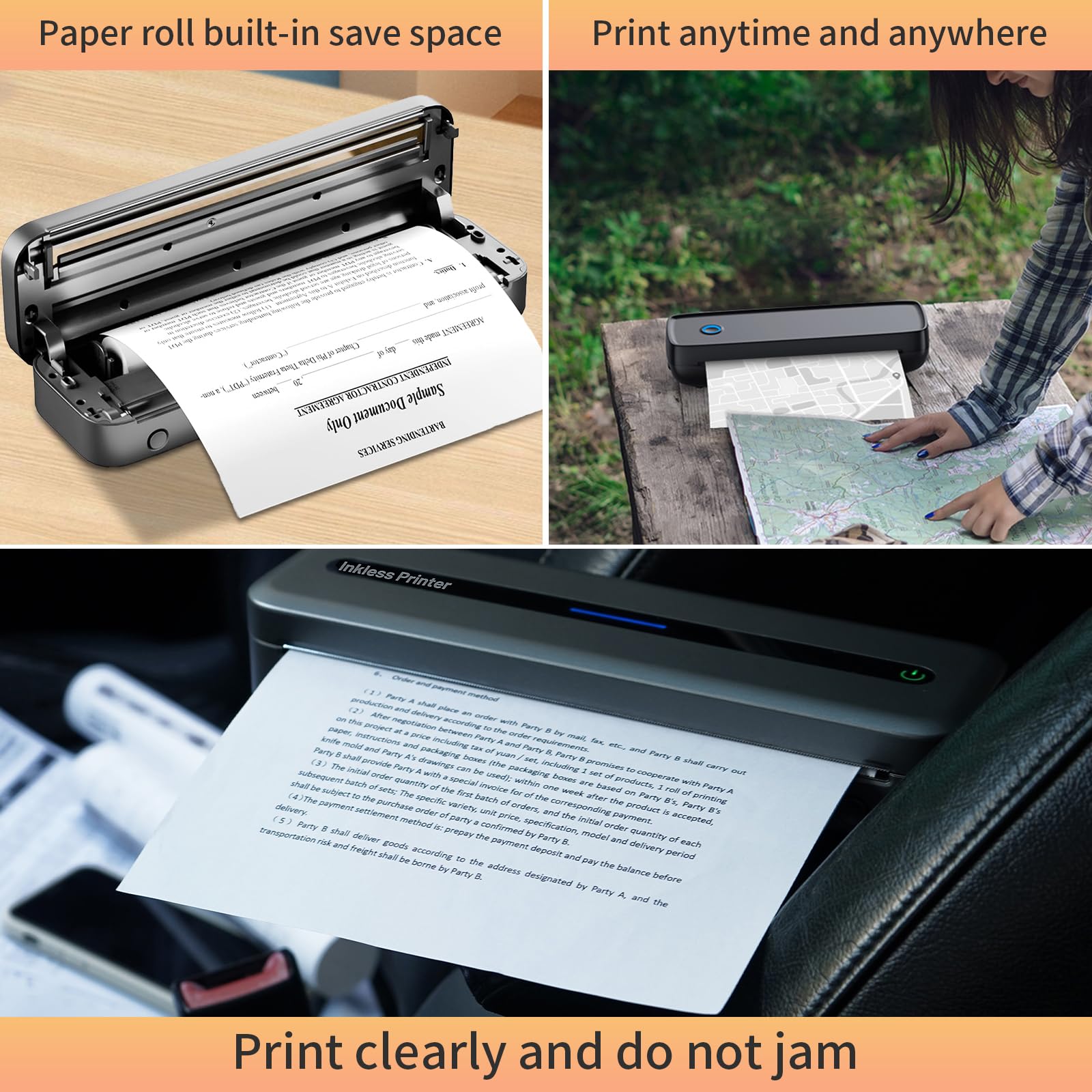 Printer For Notebook Paper Snapklik.com : 2 Rolls US Letter Thermal Printer Paper 8.5