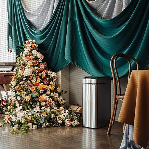 Miniatura 6 de Bote de basura de gran capacidad para el hogar, cocina, recargable, de acero inoxidable, de inducción automática, 30 L, rectangular, inteligente,