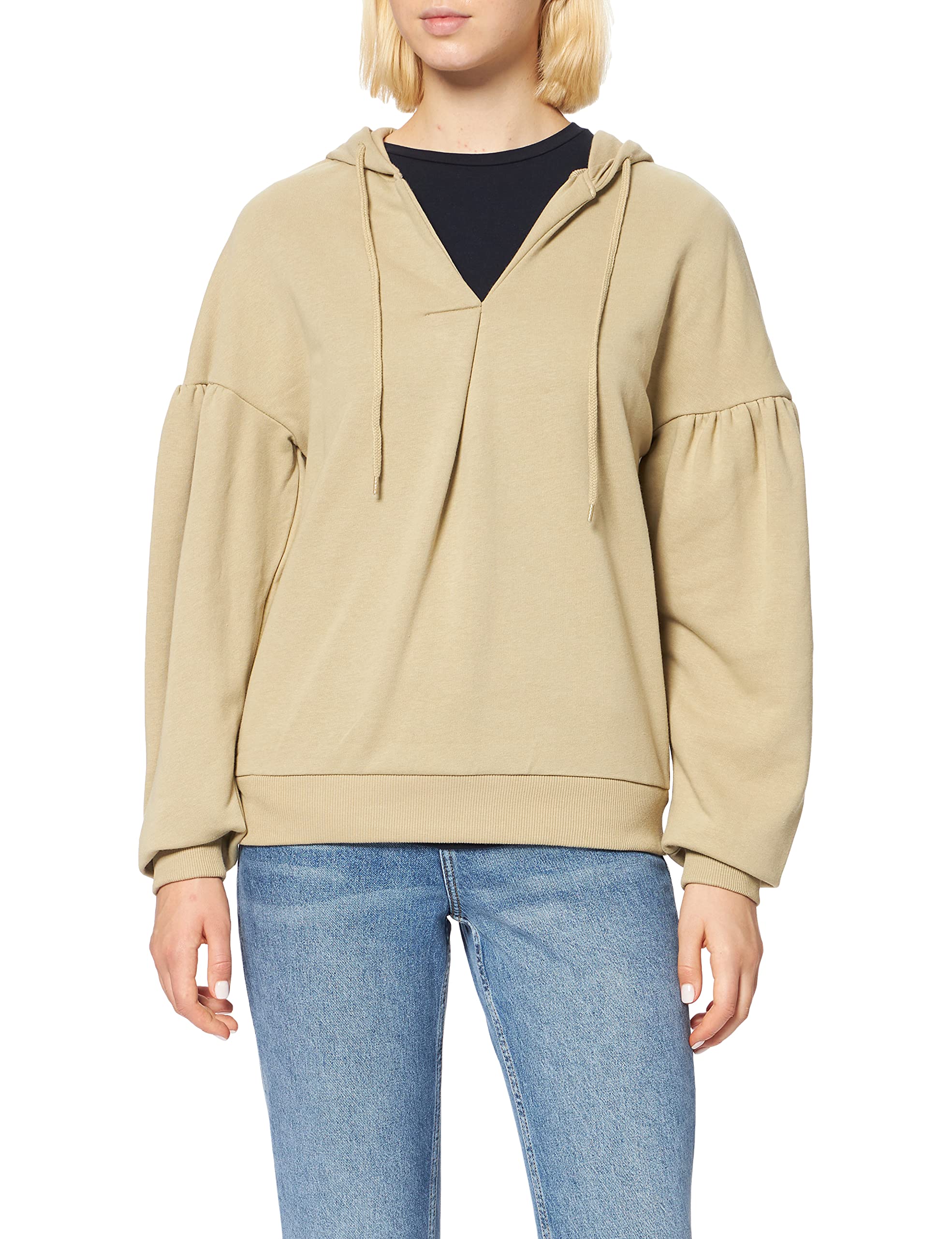 NA-KD Women's Buttoned Detail Sweater Sweatshirt, Peach, X-Large