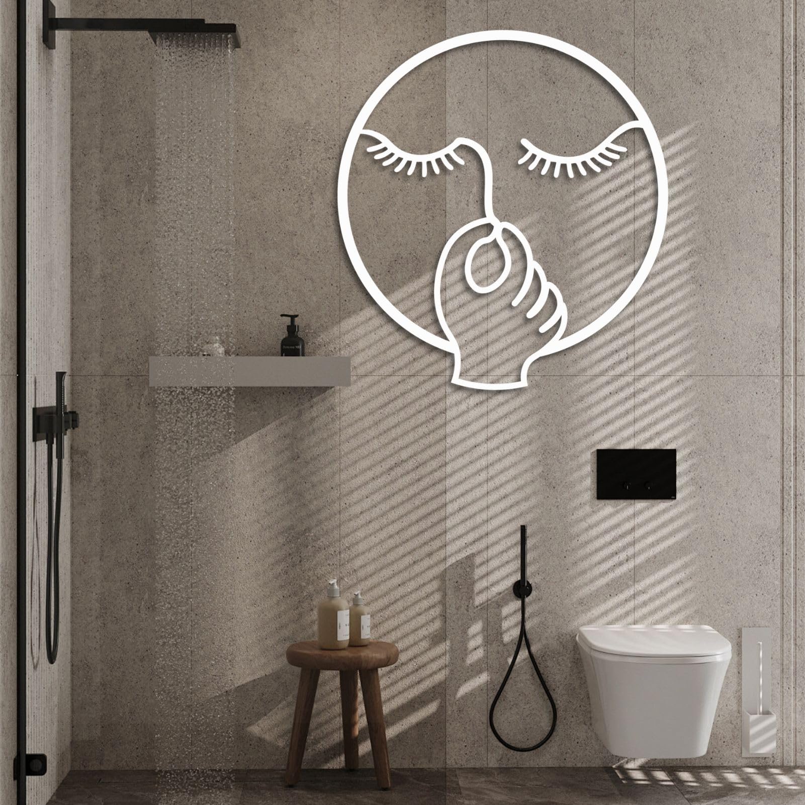 Décoration murale métal salle de bain moderne finie la pièce austère