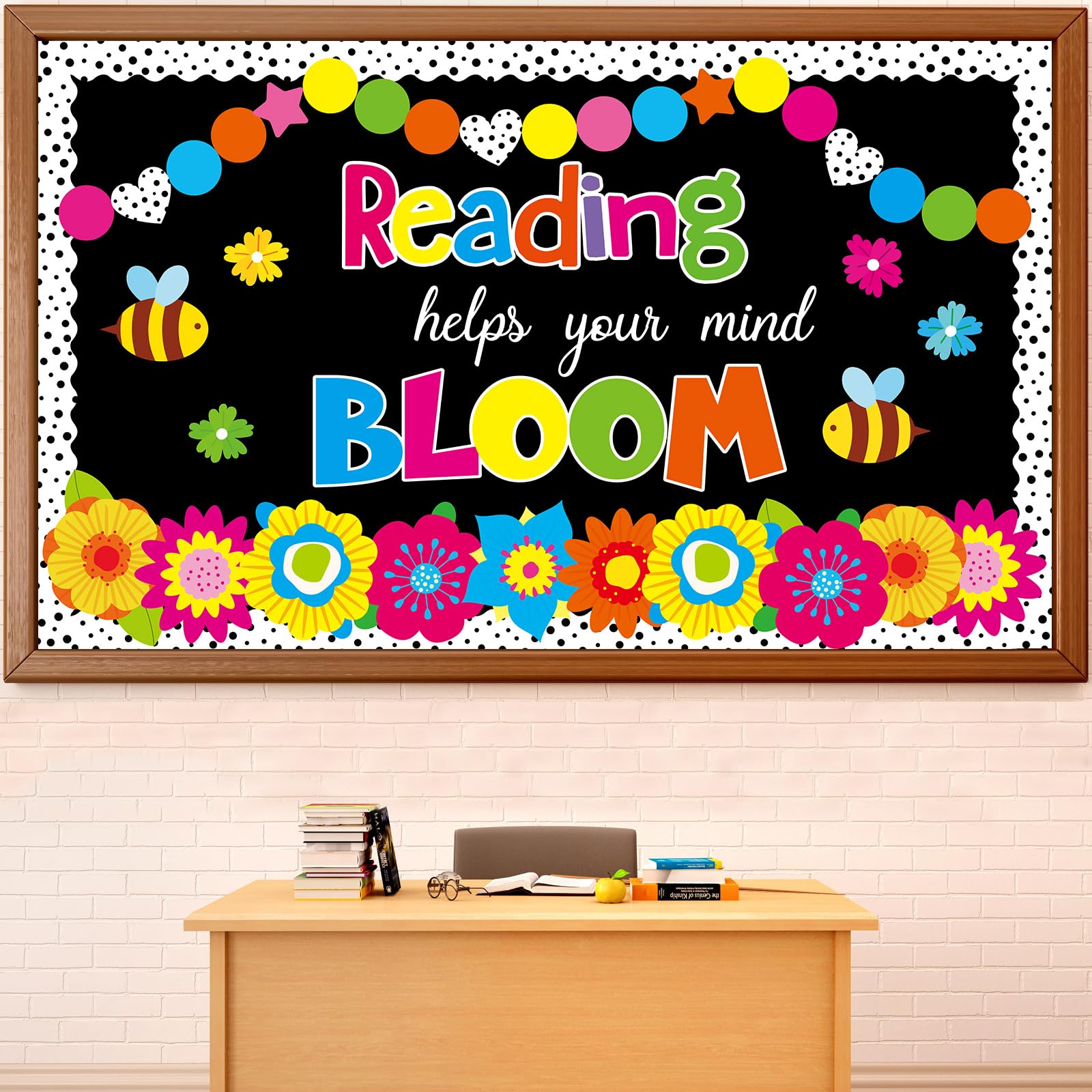 Amazon.com : ojustbeok Flower Reading Bulletin Board Decorations Set ...
