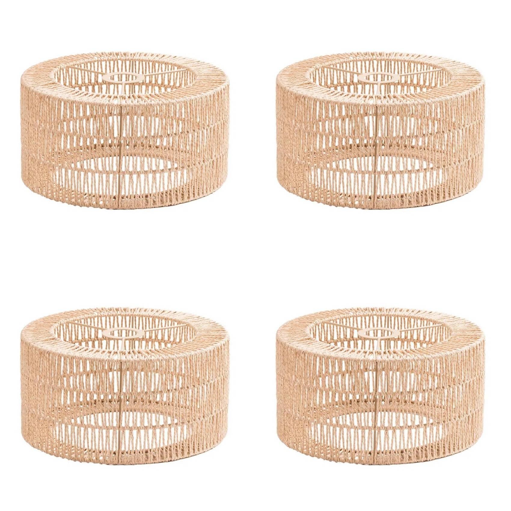 Vjsujehgy 4X Paper Rope Lampshade Ceiling Light Shade Boho Chandelier Shade Bulb Guard for Restaurant Cafe Living Room 22x11cm