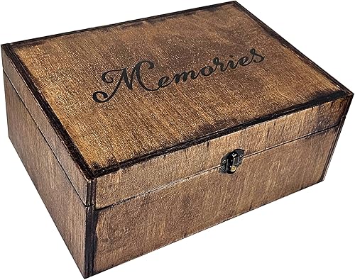 Caja de memoria grande de madera para recuerdos, caja de recuerdos de madera para recuerdos, bodas, caja de recuerdo grabada, caja de almacenamiento