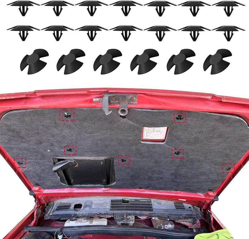 Hood Insulation Retainer Clips, 4878883AA Car Hood Clips, 20PCS | Nylon Clip Hood Liner Push Pin, Hood Insulation Retainers Compatible with Chrysler Dodge Ram Challenger Jeep Plymouth