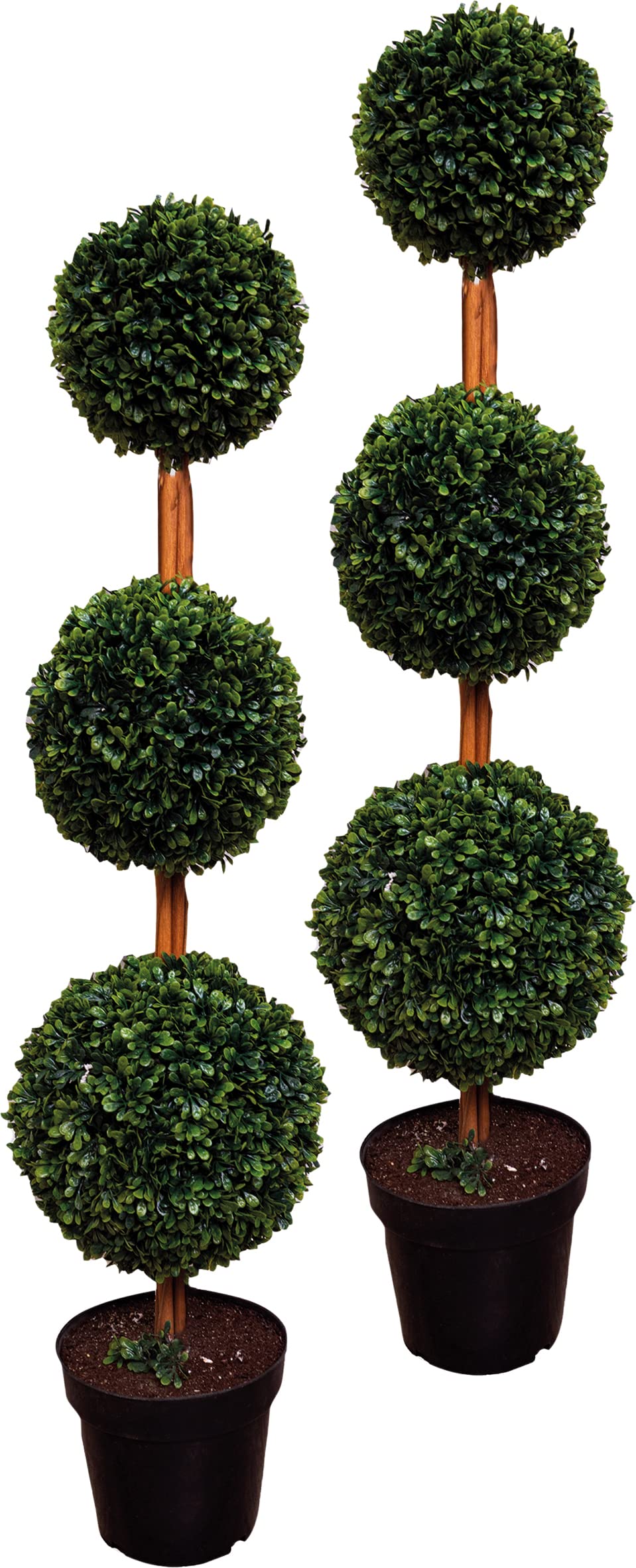 Pack of 2 Artificial Topiary Triple Ball Tree 90cm- Highly realistic but with no watering or maintenance