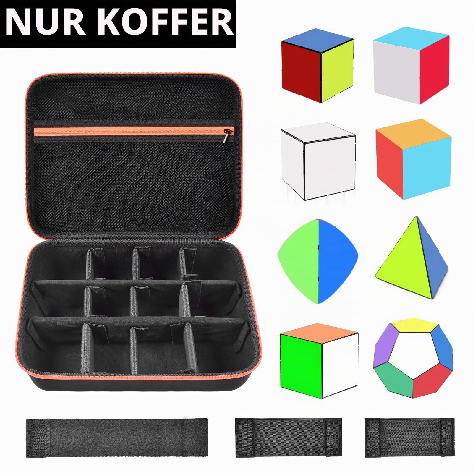 Speed Cube Aufbewahrungstasche kompatibel mit Rubik's/für Jurnwey/für Coolzon Euklidischer Würfel, Retro Brain Teaser Fidget Toy.Carrying Holder with Mesh Pocket Fits for Cube Stand/Tutorial (Box