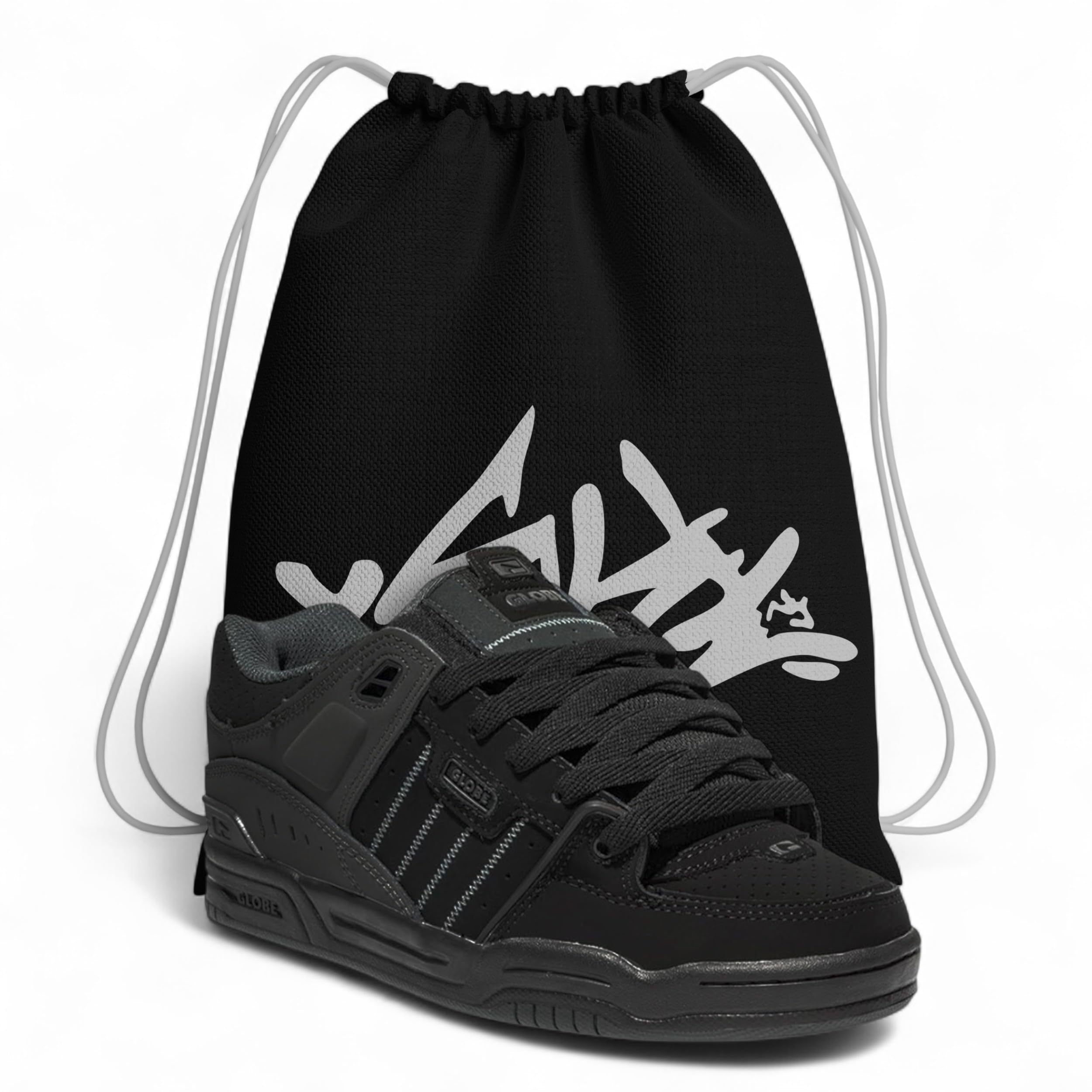 Scarpe da Skateboard – Scarpe Globe Fusion Black Night da Ginnastica Unisex Skate – Sneakers Resistenti con Sacca Abbinata