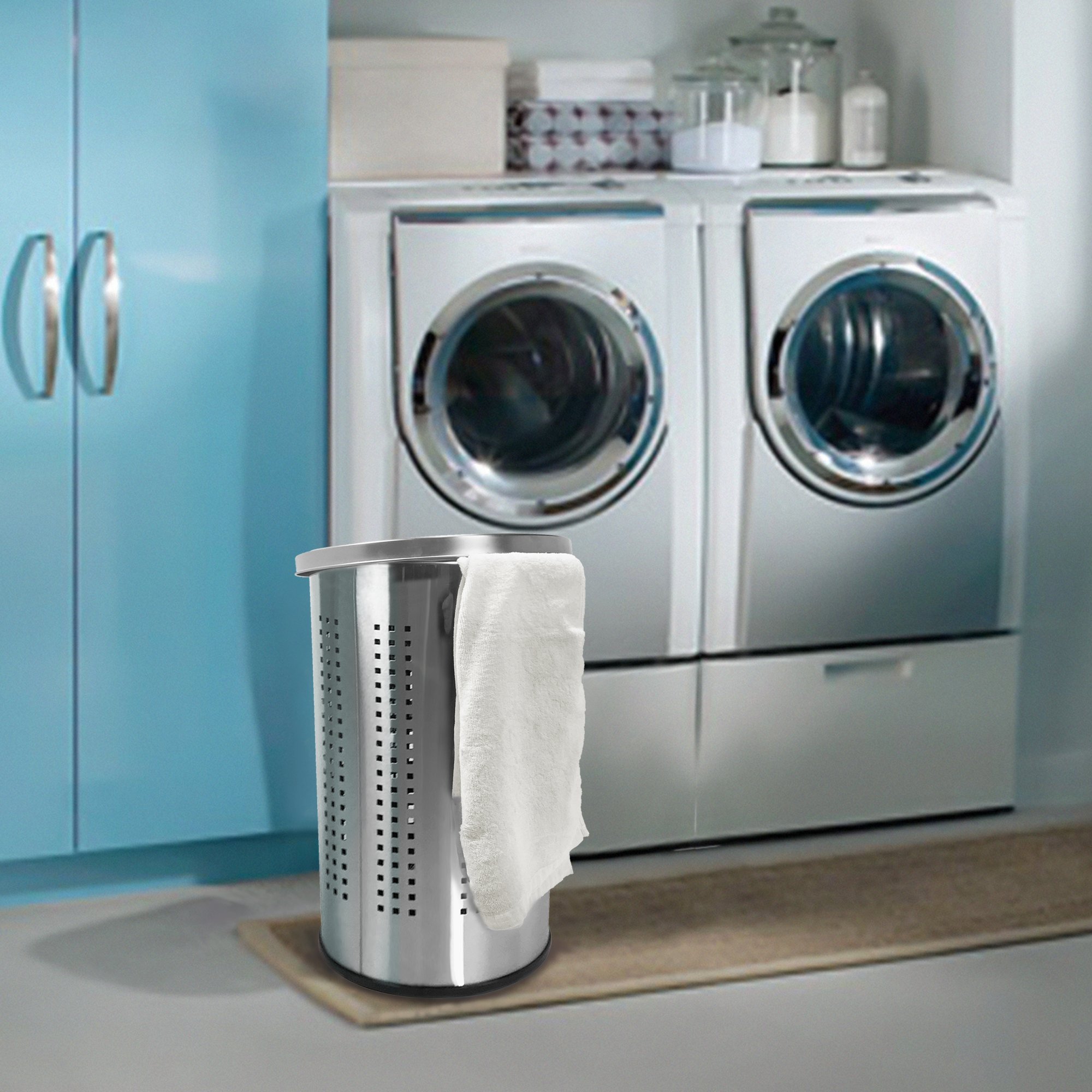 Amazon.co.jp: つや消しステンレススチール ランドリー容器