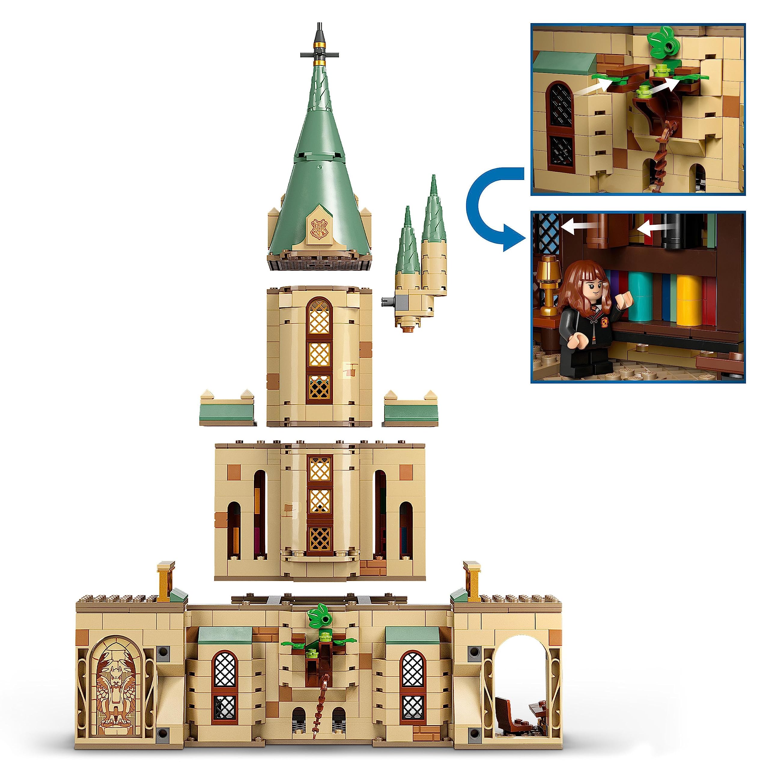 LEGO Harry Potter Komnata Dumbledore’a w Hogwarcie, Zabawka Konstrukcyjna dla 8-latka, Zamek dla Dzieci z Tiarą Przydziału i 6 Minifigurkami, Prezent dla Chłopca i Dziewczynki, 76402