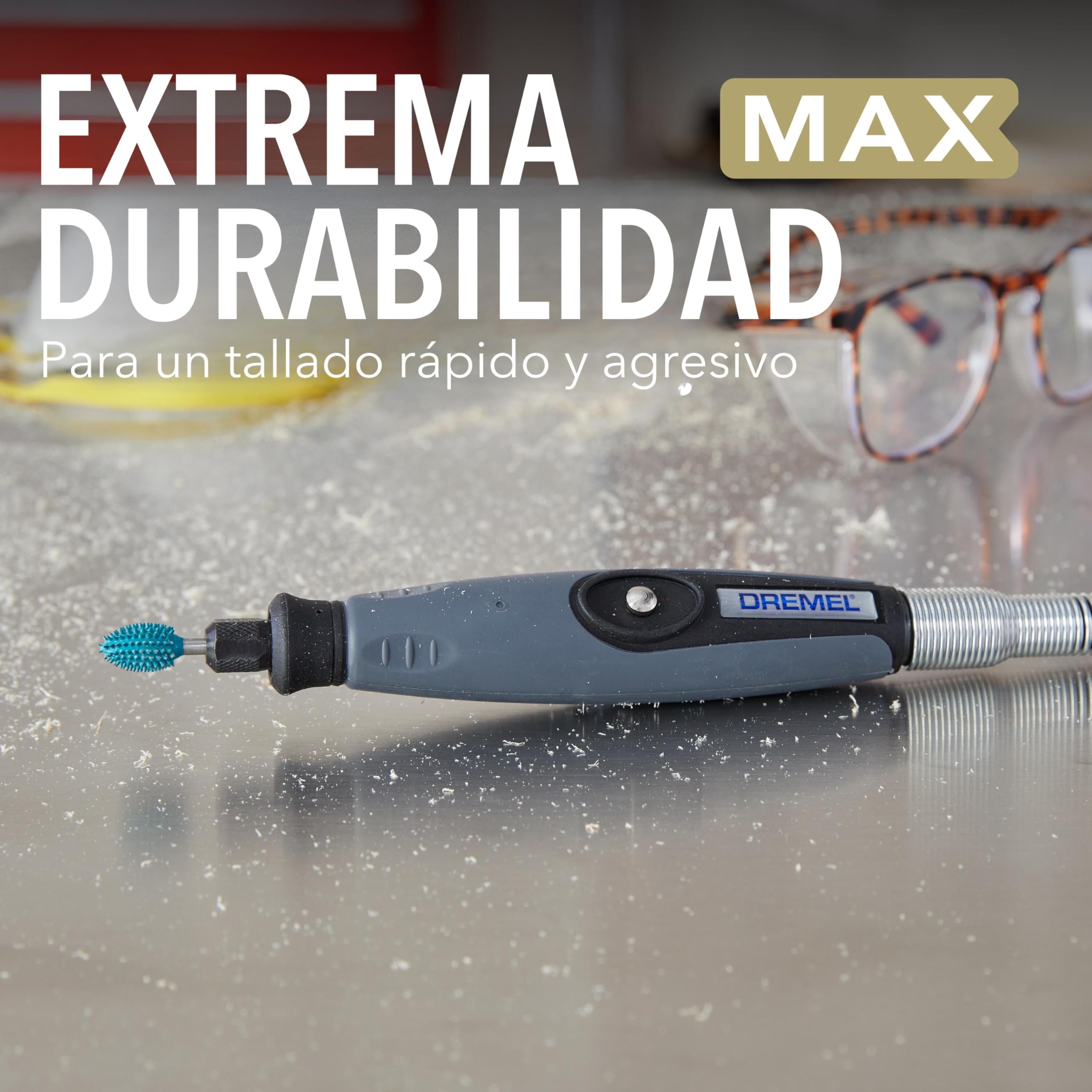 Dremel Max High Performance Power Carving Bit (9953), material acero inoxidable, 9,5 mm de ancho "llama" para ranurar y tallar en madera, plástico, espuma EVA y goma. Parte de la Dremel MAX Life
