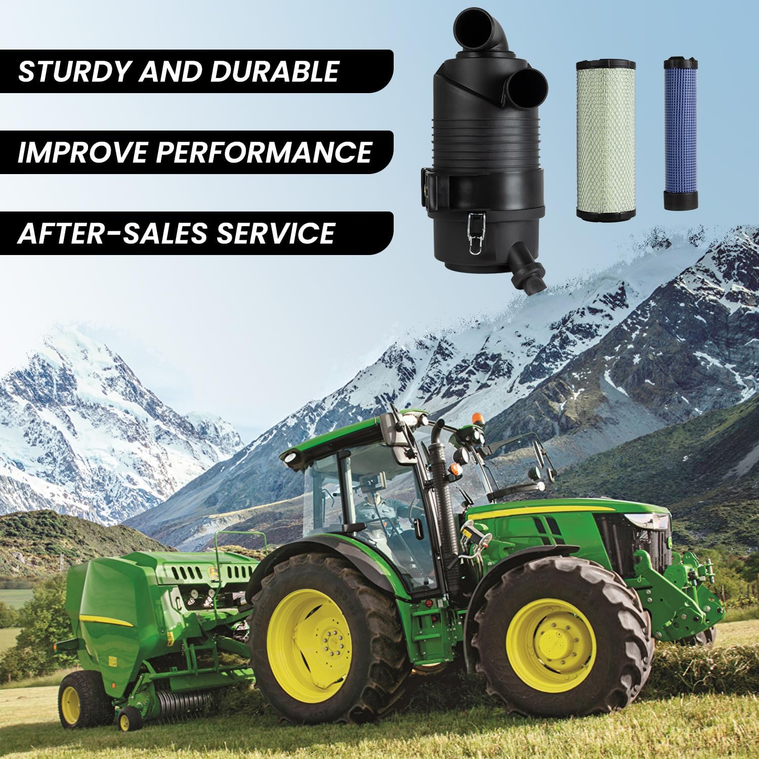 G057512 Air Cleaner with P821575 & P822858 Air Filters Compatible with Donaldson FPG Replaces 10000633, 176718, 194093, 4215896M91, P821575, P822858