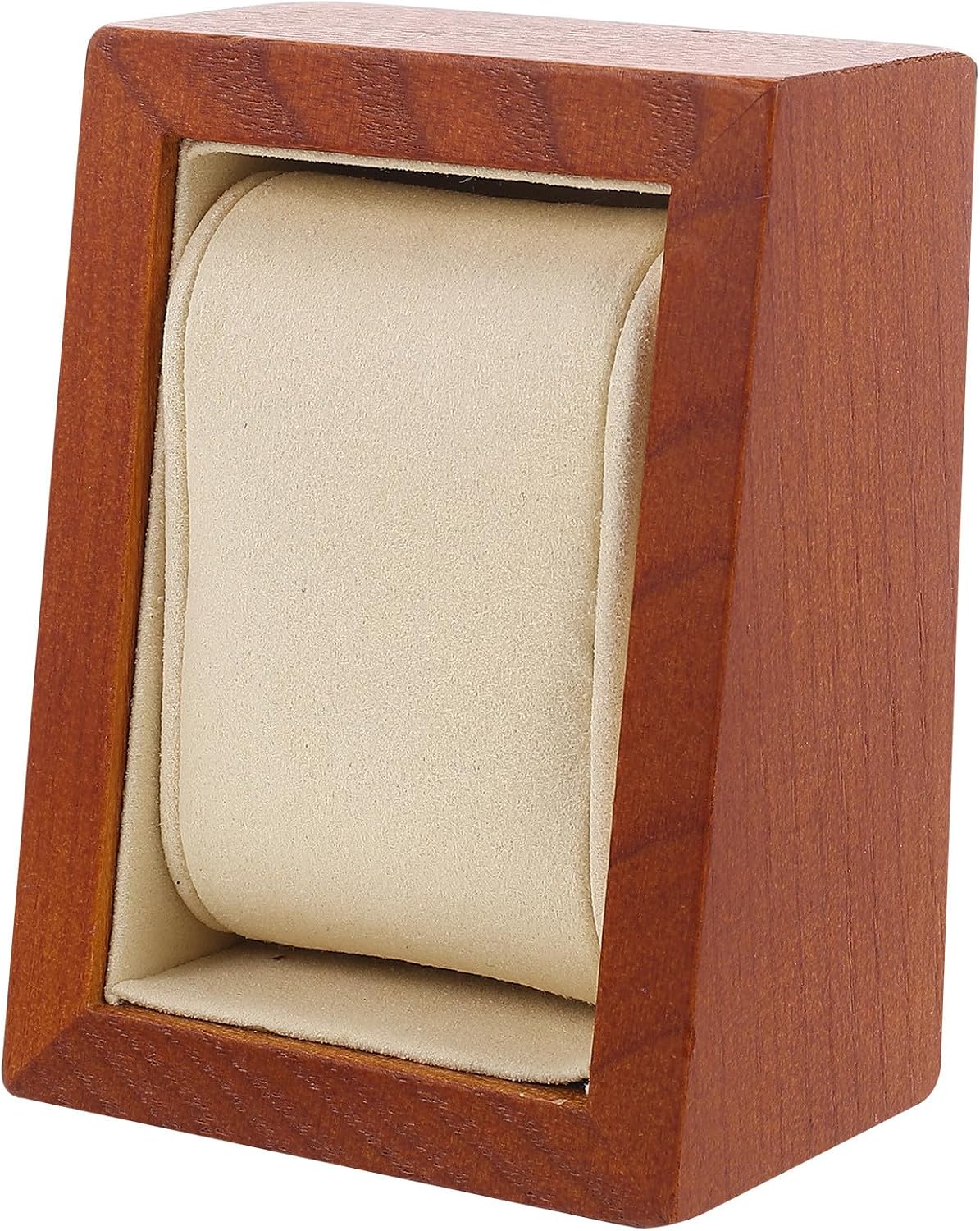 Wooden Watch Holder Stand with Pillow and Non Tip Base