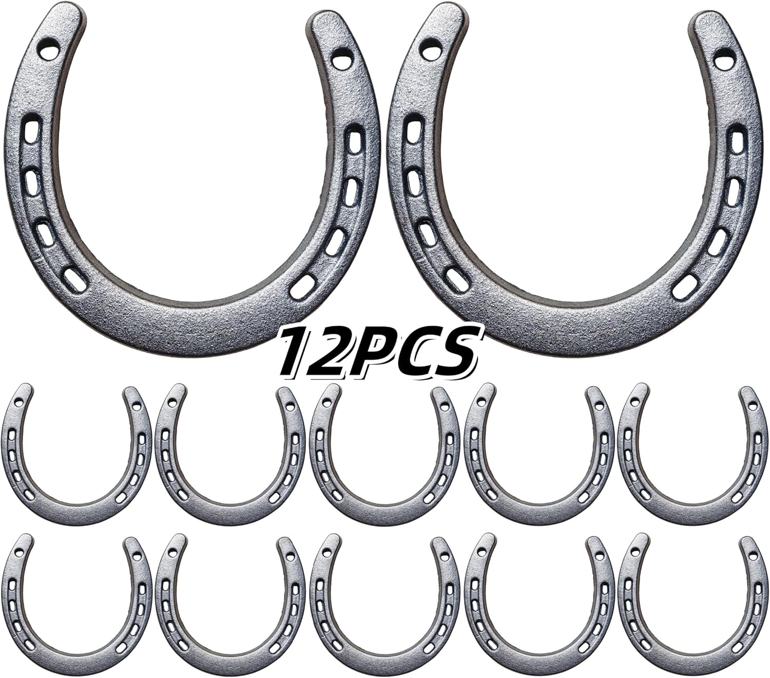 Desyeryamimi 12 PCS Horse Shoes for Decorations,Lucky Cast Iron Horseshoe Wall Decor,Crafts,Wedding,Birthday,Cowboy Party,Western Party Favors Supplies