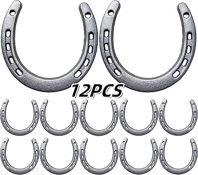 Desyeryamimi 12 PCS Horseshoe Wall Decor | ,Lucky Cast Iron Horse Shoes for Decorations,Crafts,Wedding,Birthday,Cowboy Party,Western Party Favors Supplies
