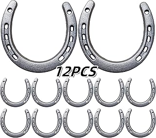 Desyeryamimi 12 PCS Horse Shoes for Decorations,Lucky Cast Iron Horseshoe Wall Decor,Crafts,Wedding,Birthday,Cowboy Party,Western Party Favors Supplies