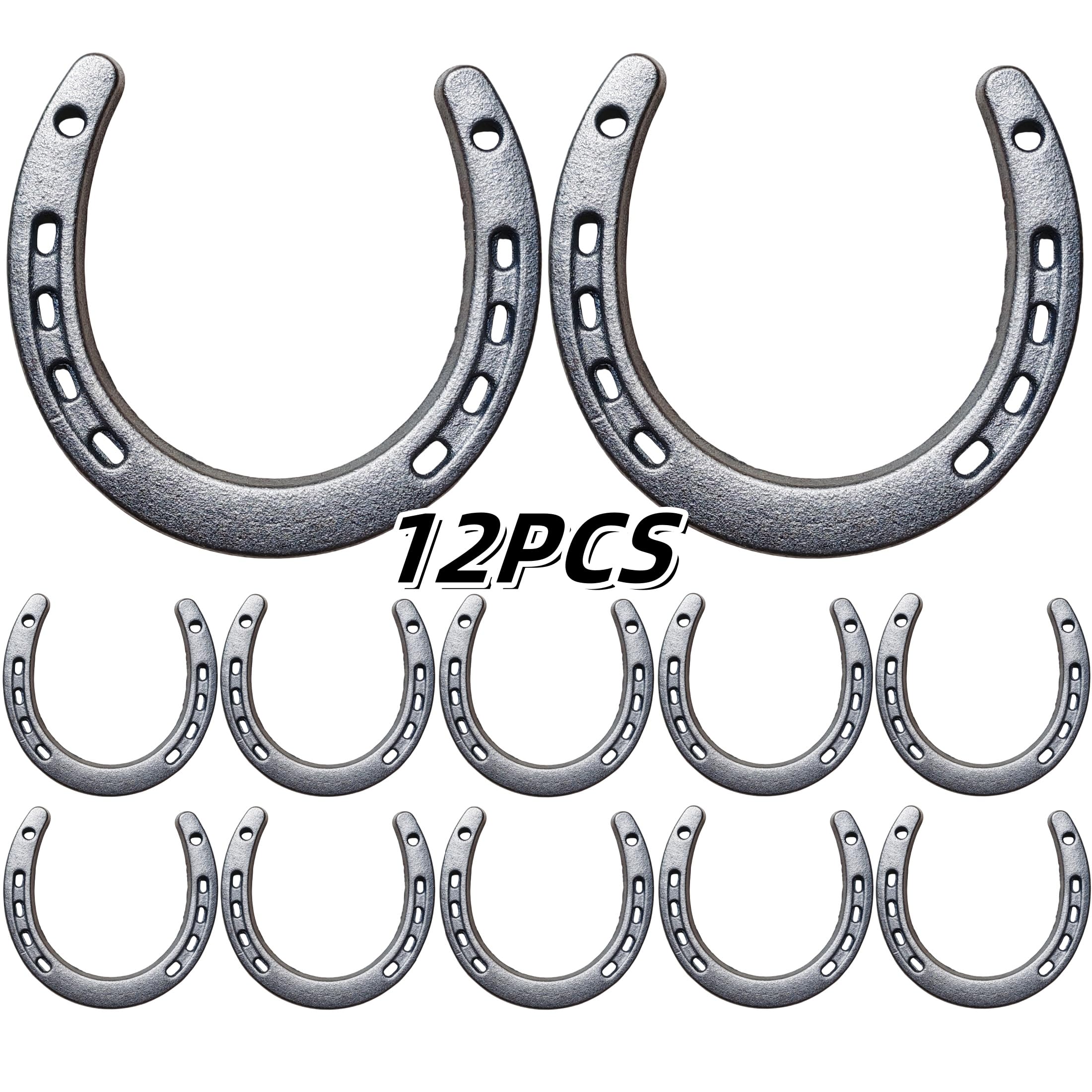 Desyeryamimi 12 PCS Horse Shoes for Decorations,Lucky Cast Iron Horseshoe Wall Decor,Crafts,Wedding,Birthday,Cowboy Party,Western Party Favors Supplies