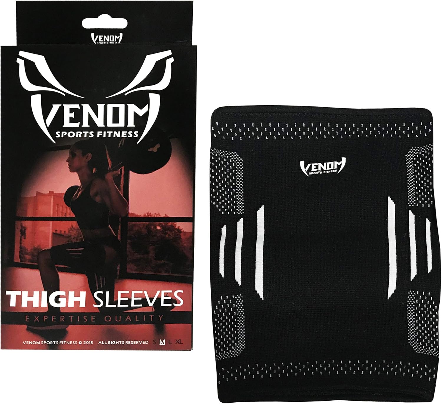 Venom Thigh Compression Sleeves for Men and Women, (Pair