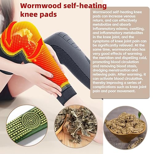 Miniatura 3 de S-SNAIL-OO Rodillera de acupresión de turmalina autocalentable rodilleras moldeadoras de acupresión rodilleras autocalentables rodilleras largas