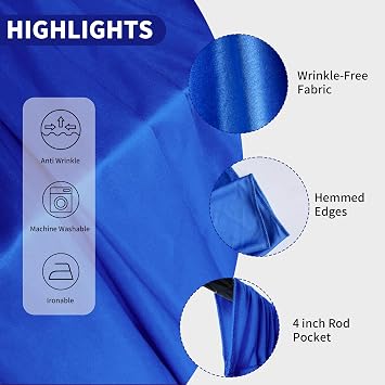 5 Panels Backdrop Curtains, Colorful Photography Background Drapes with Rod Pockets,10x 8ft Backdrop Curtains for Party Home Birthday Wedding Graduation Decoration Supplies, (5 Panels,2x8ft)