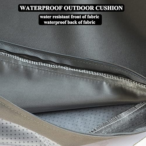 Miniatura 5 de Juego de 2 cojines para sillas de patio antideslizantes para sillas con lazos, impermeables, cuadrados, de repuesto para muebles de columpio de