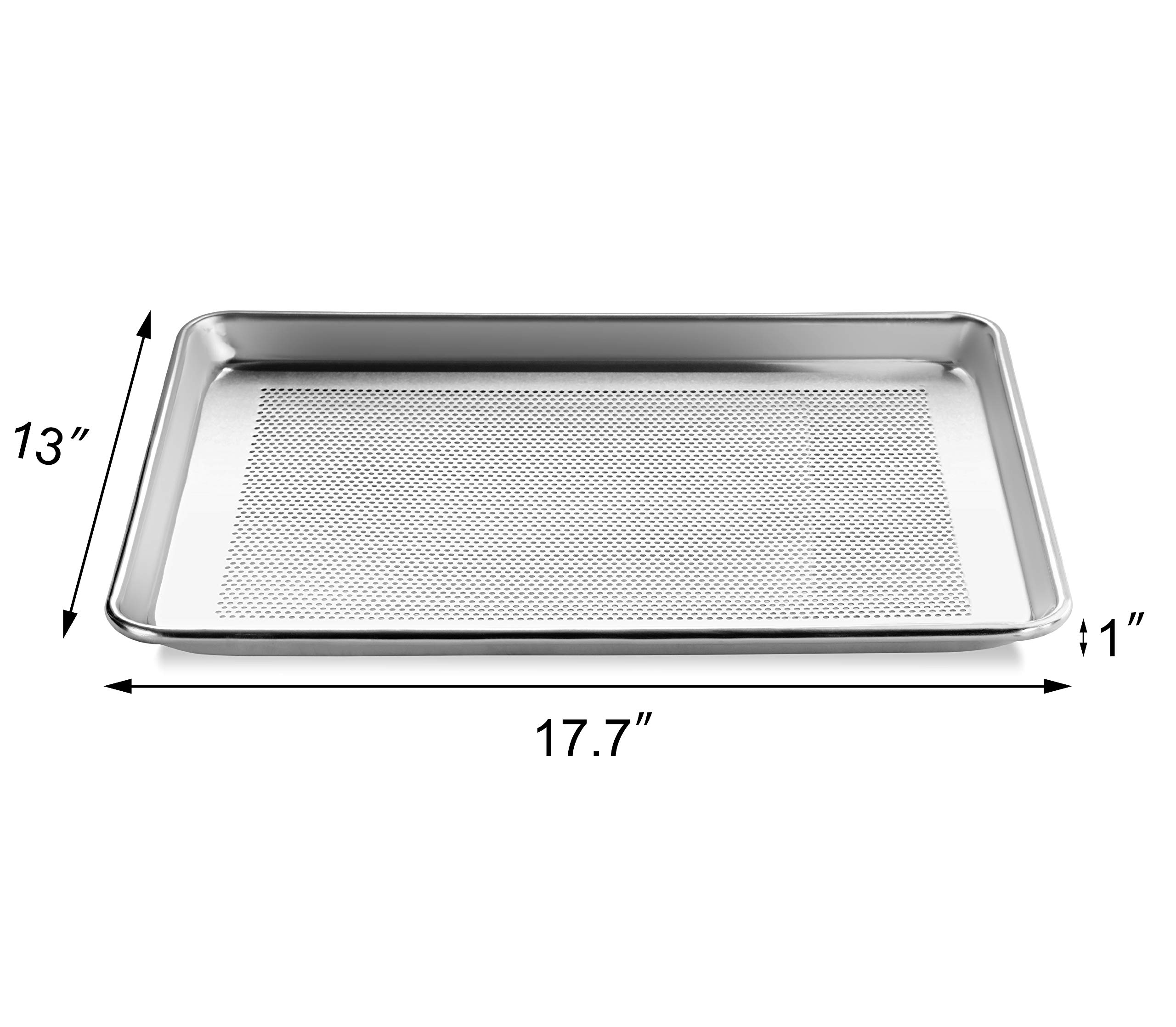 Sartén de aluminio de calibre 18 de grado comercial (13 L x 18 W x 1 H (tamaño medio)) 3
