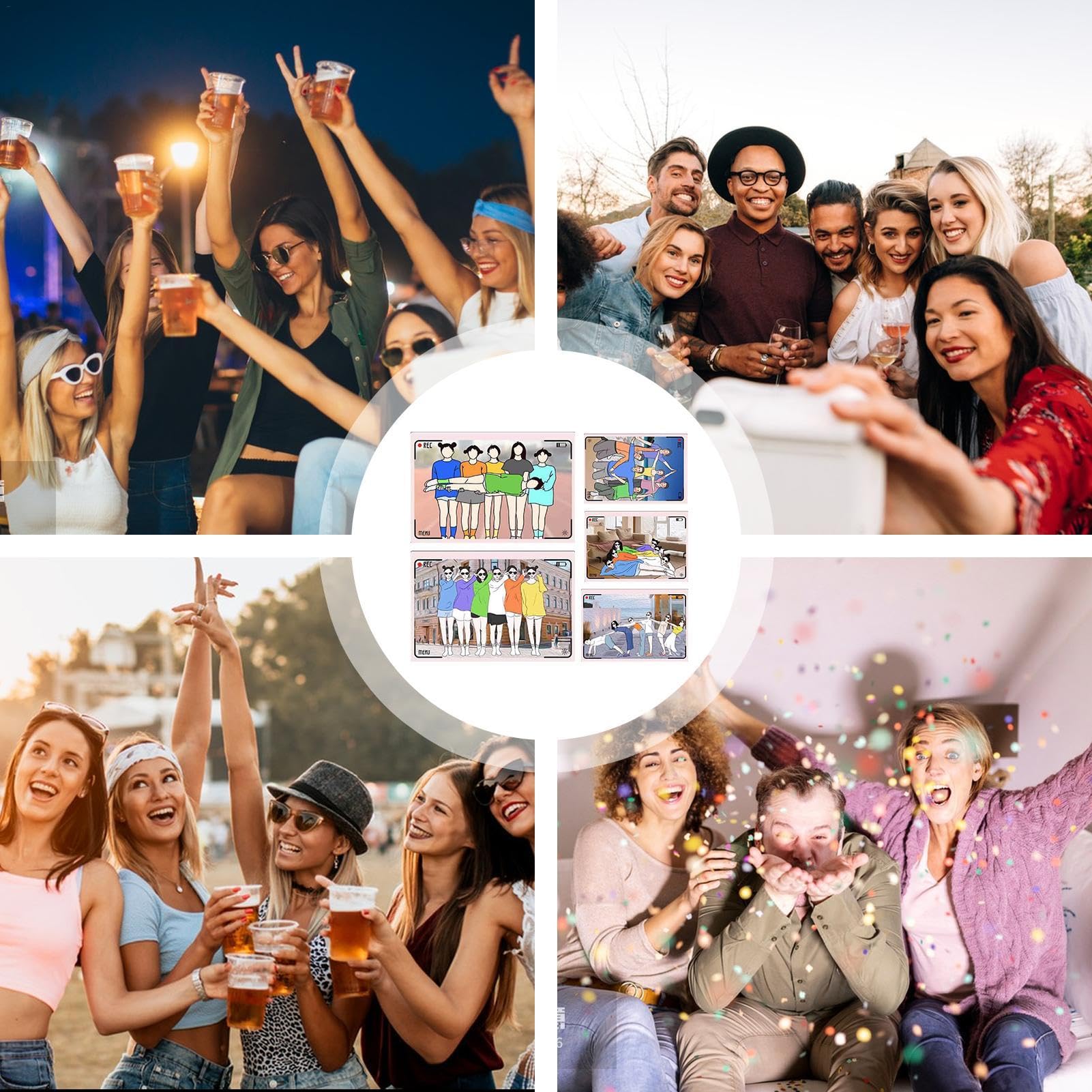 Cartes de Pose de Photographie de Portrait | Cartes Amusantes pour Photographie de Portrait | Cartes de Photographie de Portrait, Accessoire de Photographie Multi-Personnes pour Les Voyages en