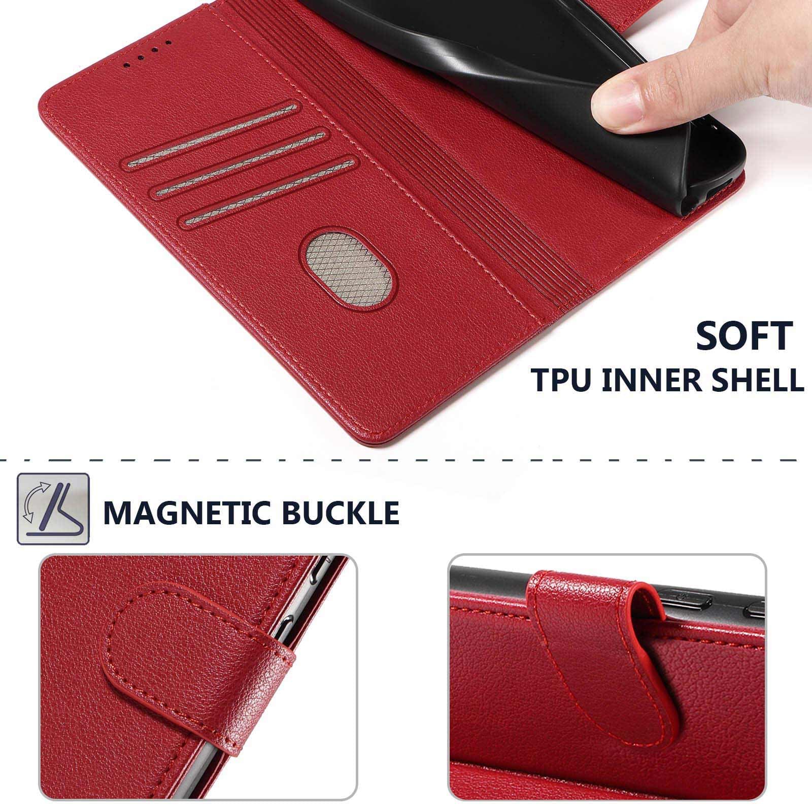 Brieftaschen-Hülle Für IPhone 16e – Mit RFID-Schutz, Magnetverschluss & Kartenfächern, Stoßsicher Aus PU-Leder