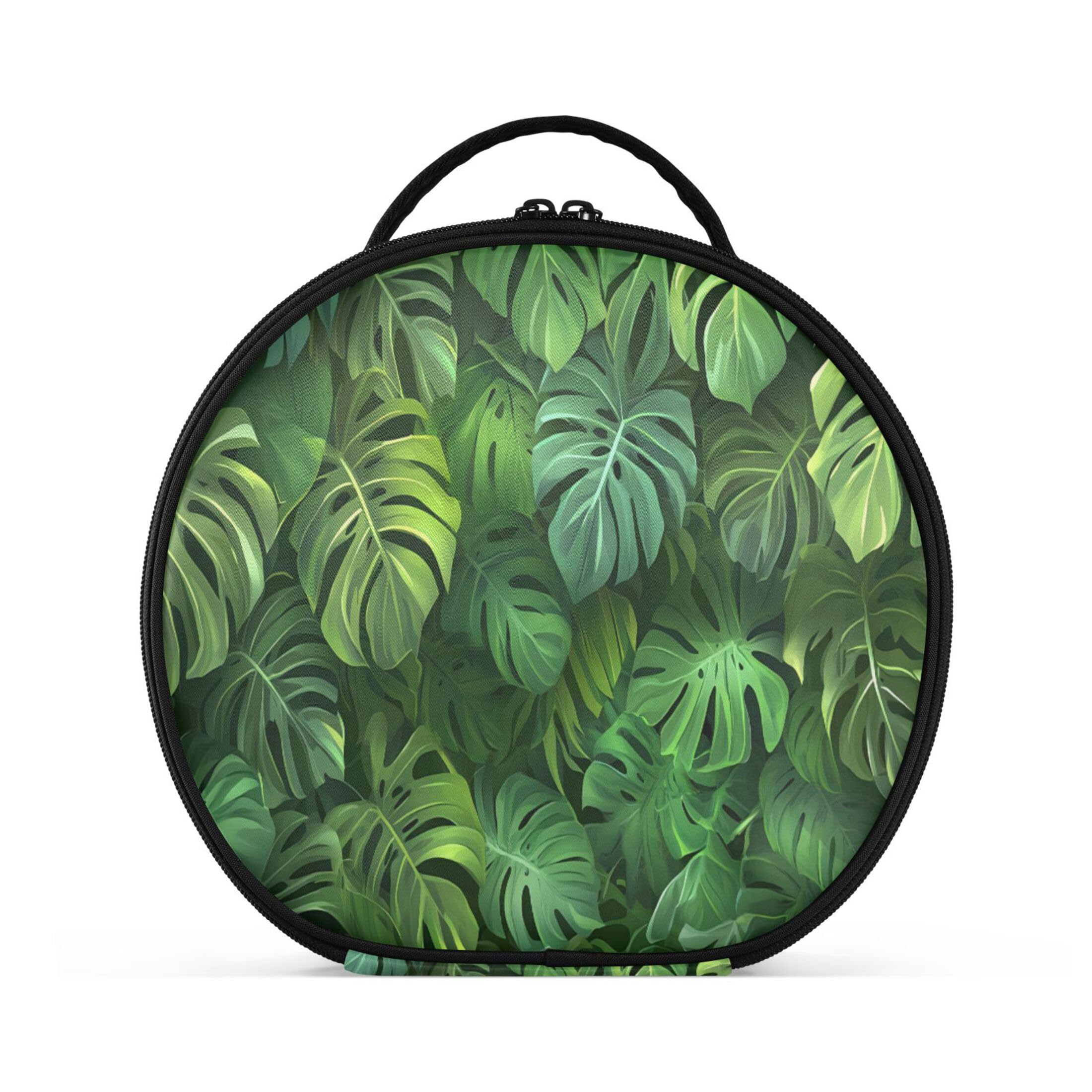 Takiito Tropical Plant Travel Makeup Case Portable Makeup Box Artist Cosmetic Case Organizer With Adjustable Dividers