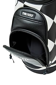 ゴルフキャディバッグ 黒とグレーのチェック柄 ゴルフキャディバッグ 黒とグレーのチェック柄