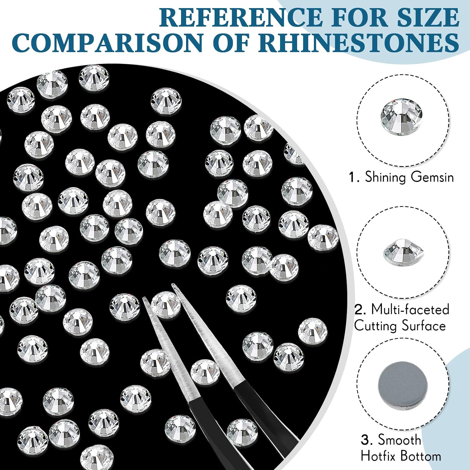 22000 Pcs Hotfix Rhinestone Bulk Crystal Iron on Flat Back Nail Gems Hot Fix Round Glass Rhinestones for Bedazzling DIY Crafts Clothes Shoes Supplies Decoration 2.7-2.9mm(SS10, Clear)