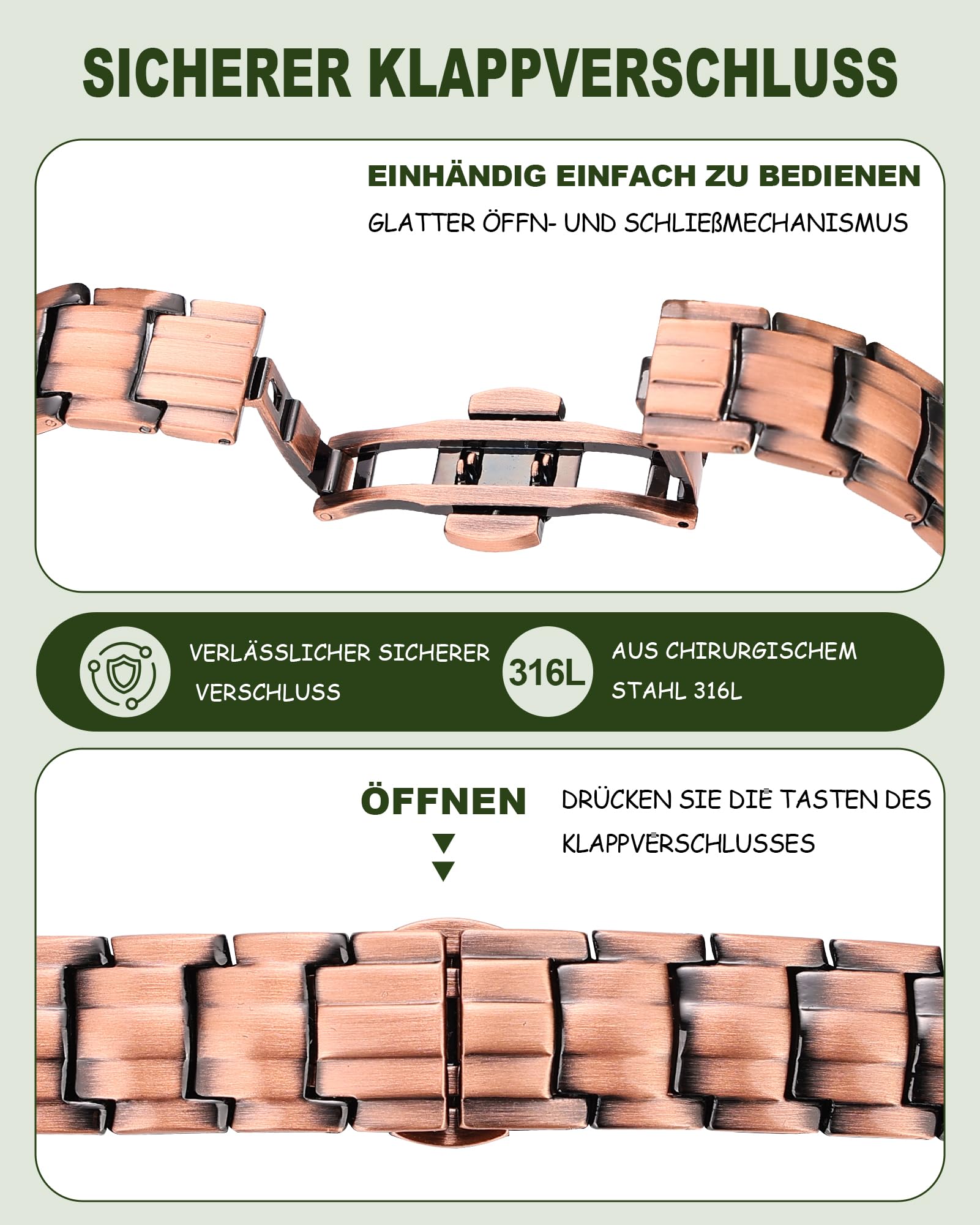 MagEnergy Bracelet magnétique en cuivre pour homme et femme - Réglable